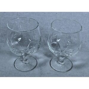 Set of (2) Baileys Irish Cream Etched Logo Stemmed Footed Snifter Cordial